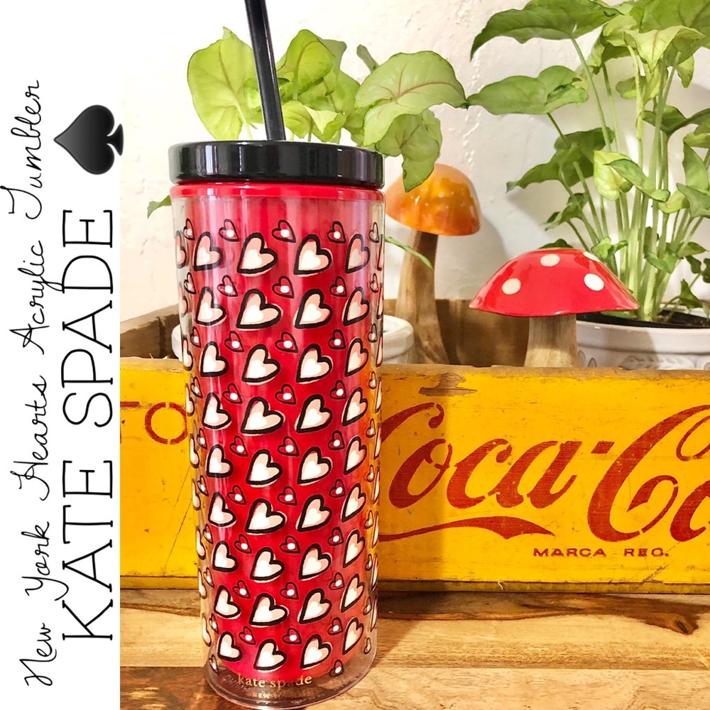 Kate Spade New York Hearts Acrylic Tumbler with Straw
